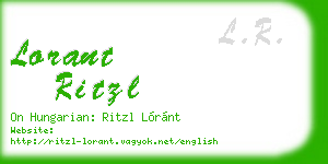 lorant ritzl business card